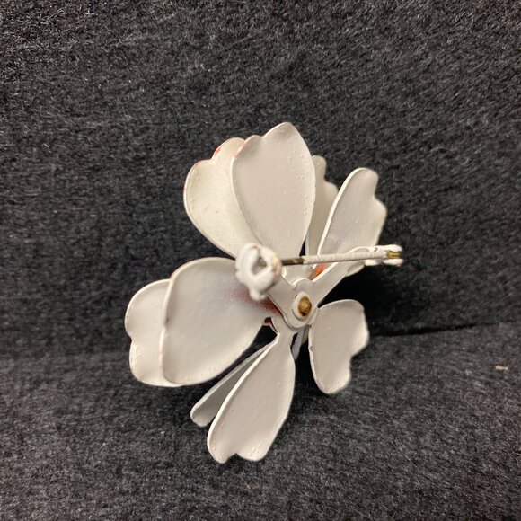 Vintage  Layer Hippy Mod Retro 60's Enamel Flower Pin Brooch - Picture 5 of 9